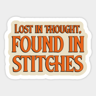 Lost in Thought, Found in Stitches Sewing Sticker